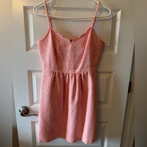 J. Crew Red and Pink Textured Dress